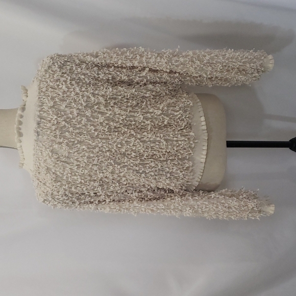 𝅺ZARA TRAFALUC Fringe Pom Pom Loose Knit Ruffle Trim Hem Cropped Sweater Top - Picture 7 of 9